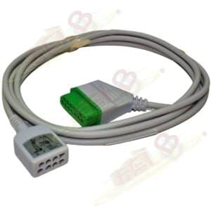 CABLE TRONCAL ECG PARA MONITOR DE SIGNOS VITALES · 8 PIN · 6 LATIGUILLOS · COMPATIBLE NIHON KOHDEN BSM