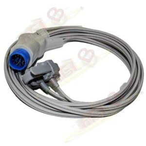 CABLE SPO2 PARA MONITOR DE SIGNOS VITALES · 12 PIN · MULTISITIO · COMPATIBLE PHILIPS HP